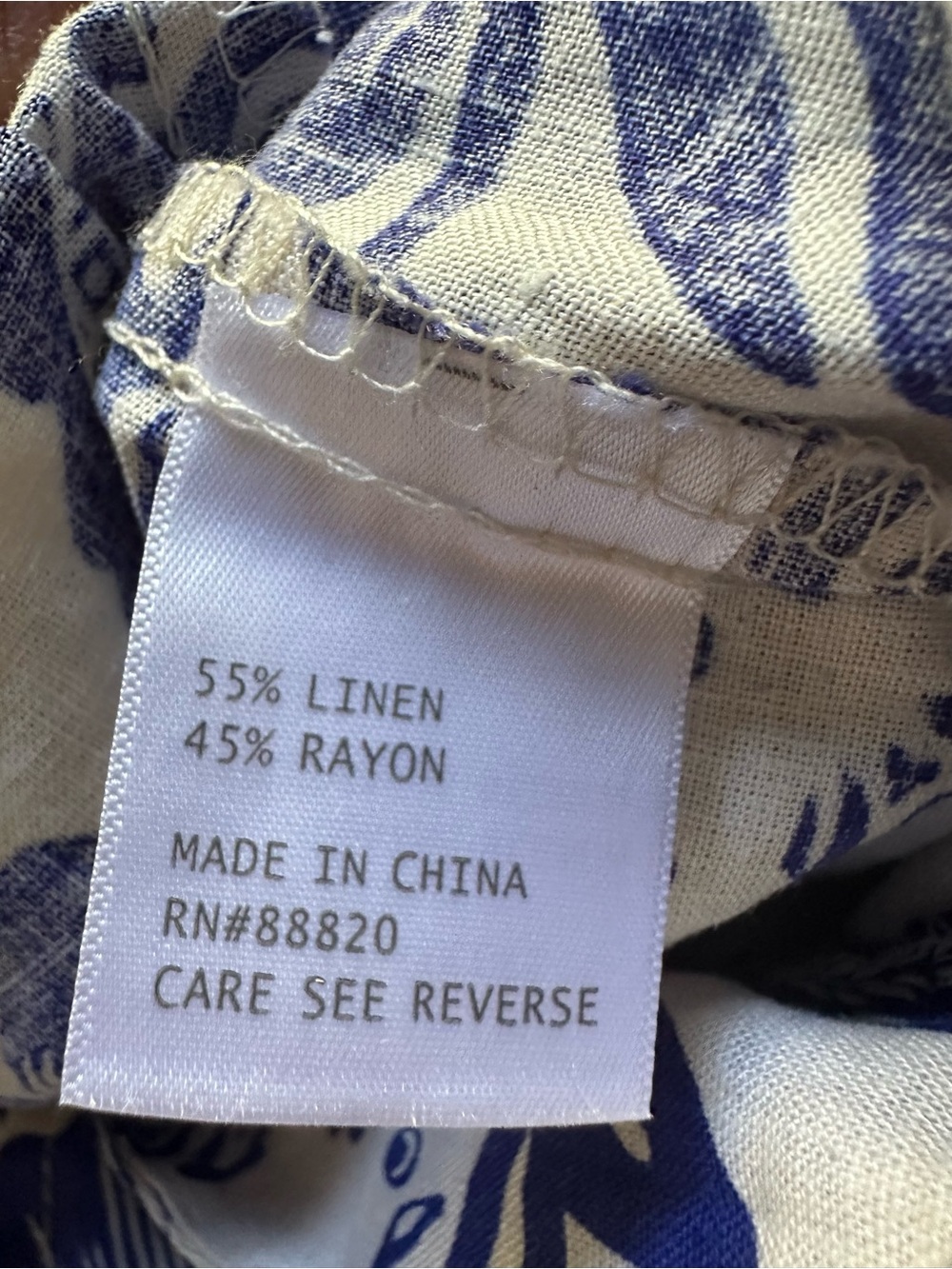 NWT Rachel Zoe Linen Blend Palazzo Pants Blue White Floral Coastal Boho Sz S - Picture 12 of 15